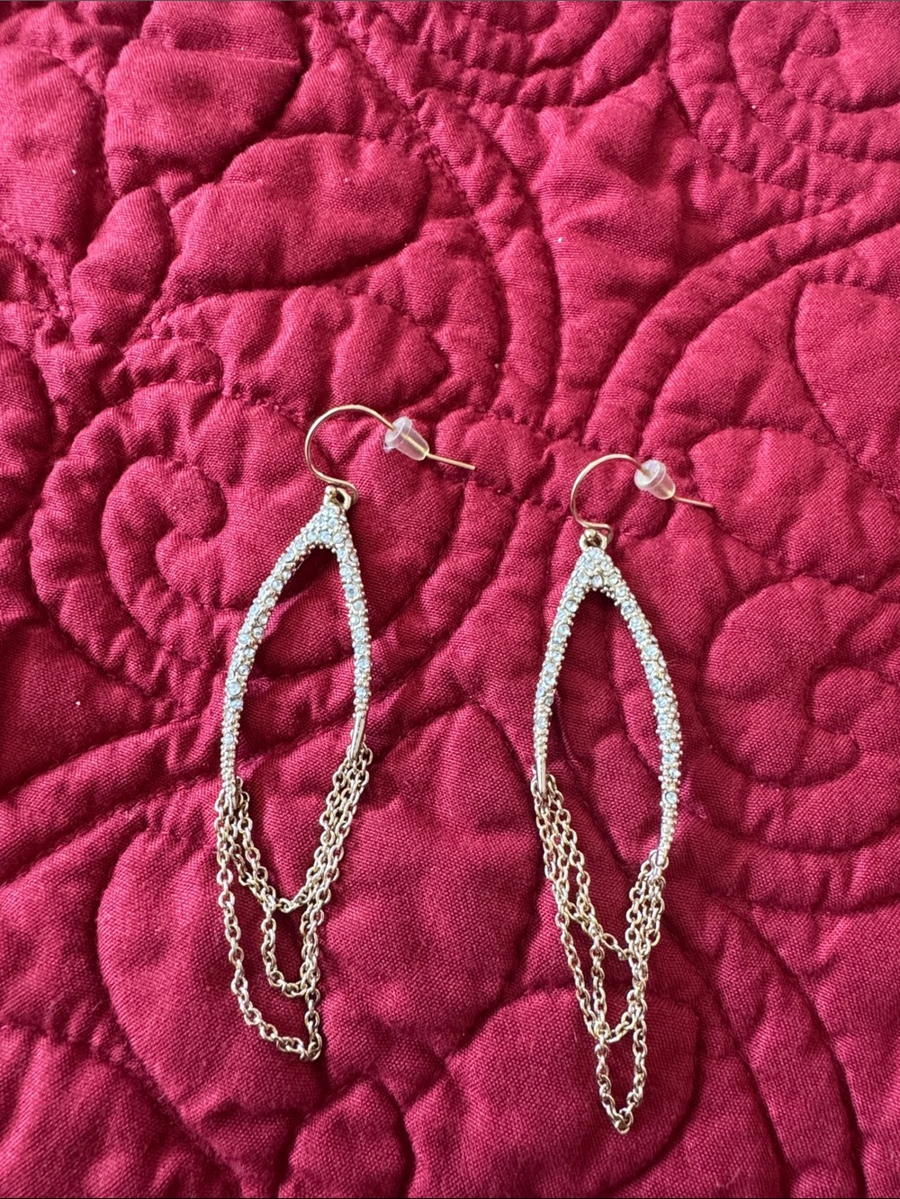 Alexis Bittar Gold Crystal Chain Drop Earrings